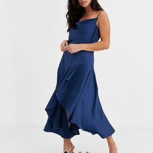 Blue Satin Occasion Dress US12  Evernew Melbourne
